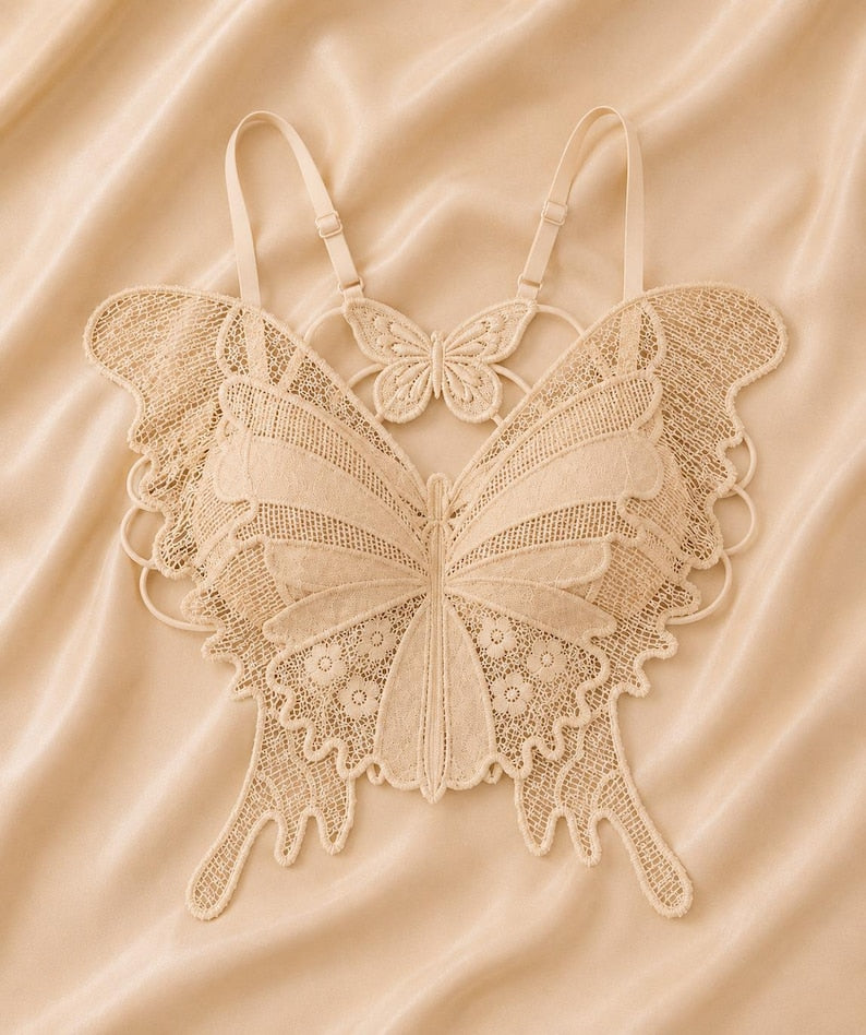 Butterfly Design Lace Bralette – Premium Free Size