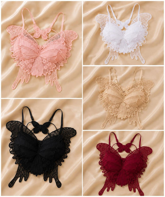 Butterfly Design Lace Bralette – Premium Free Size