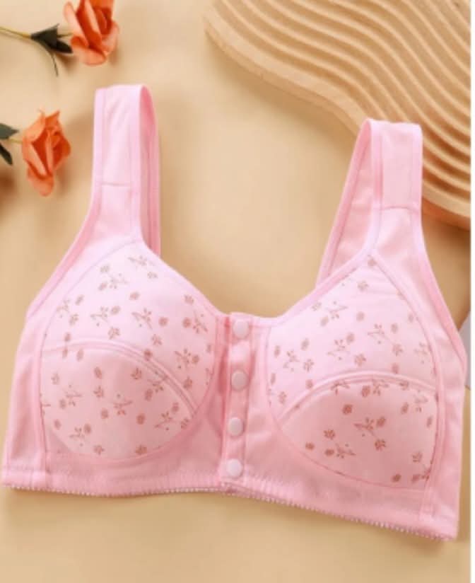 সফট কাপ ওয়্যার-ফ্রি কটন ব্রা | ফ্রন্ট বাটন ডেইজি প্রিন্ট | কমফোর্টেবল ডেইলি ও নার্সিং ব্রা