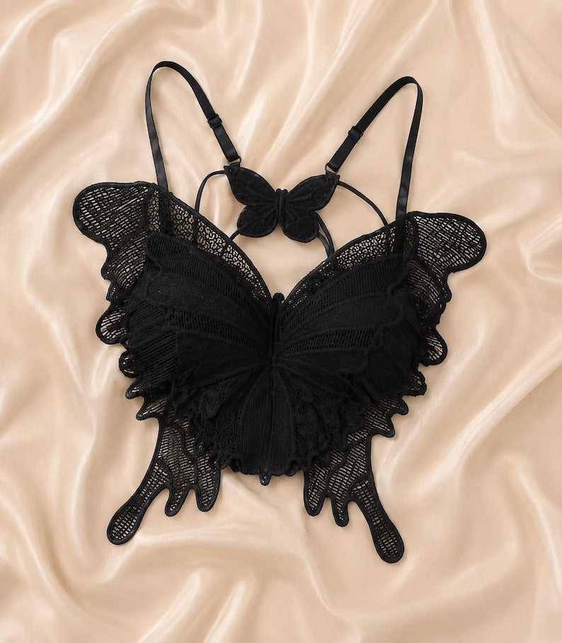 Butterfly Design Lace Bralette – Premium Free Size