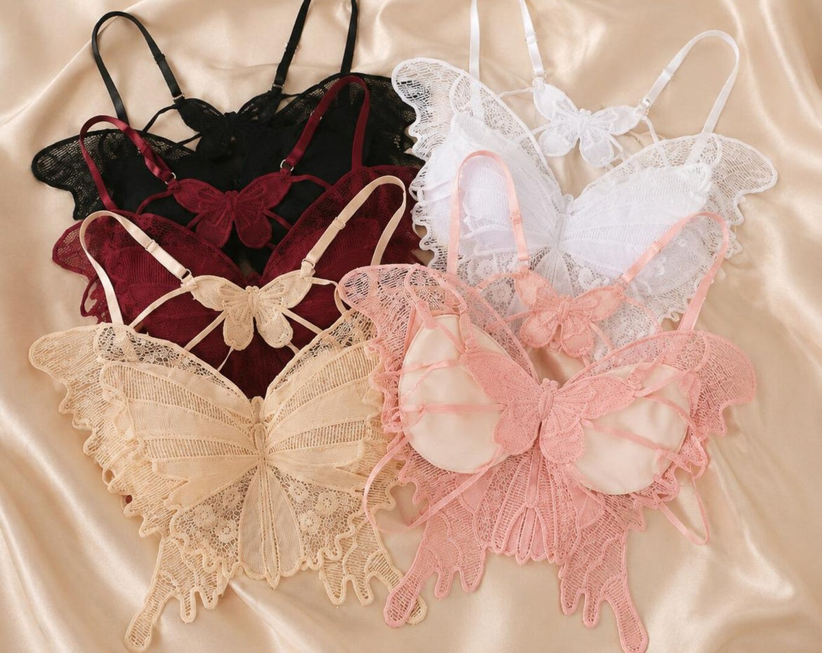 Butterfly Design Lace Bralette – Premium Free Size